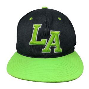 LA Snapback Hat Multi One Size Embroidered Colorblock 6 Panel Headlines